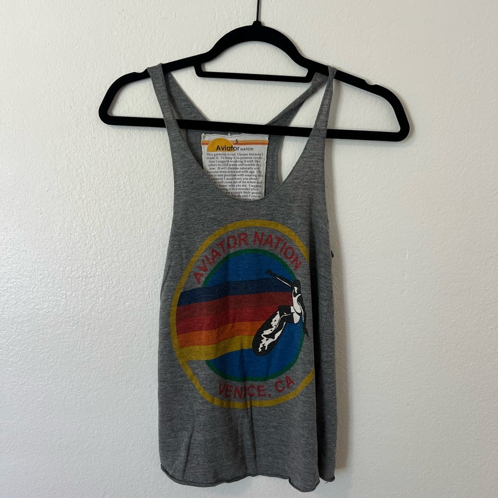 Aviator Nation Gray Racerback Tank